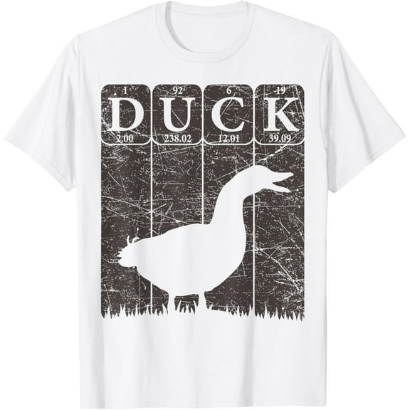 Simple Fit Duck Periodic Table Elements Duck Farmer Retro T-Shirt