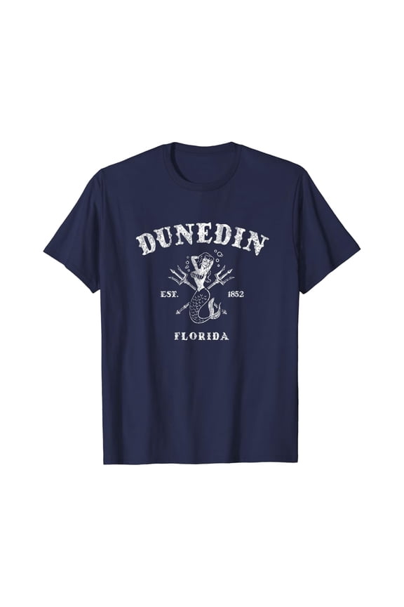 Dunedin Florida Fl T-Shirt Vintage Mermaid Nautical Tee All Size S-5XL