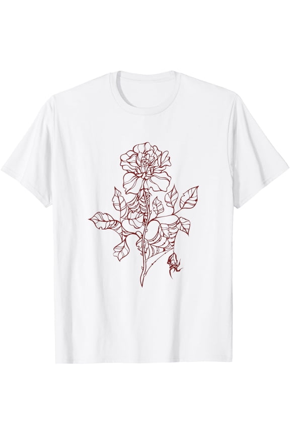 Emo Goth Alt Fairy Grunge Y2K Flower Rose Spider And Web T-Shirt