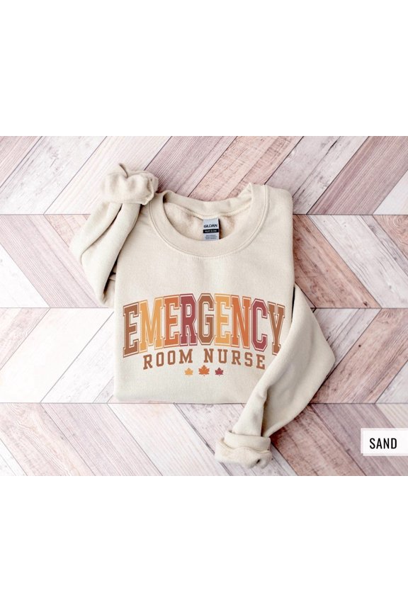 Er Nurse Fall , Fall Er Nurse Shirt, Er Nurse Thanksgiving Tshirt, Fall Emergency Room Nurse Sweater, Er Nurse Fall Shirt Crewneck All Size S-5XL