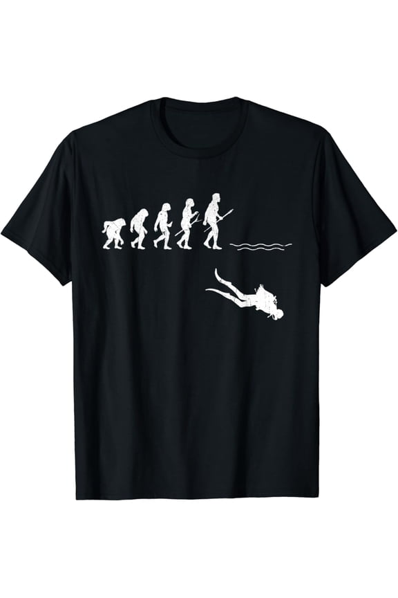 Evolution Of Scuba Diving - Scuba Diver Snorkeler Ocean T-Shirt All Size S-5XL