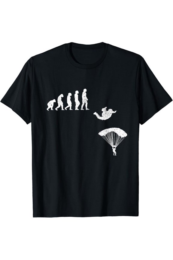 Evolution Of Skydiving T-Shirt All Size S-5XL