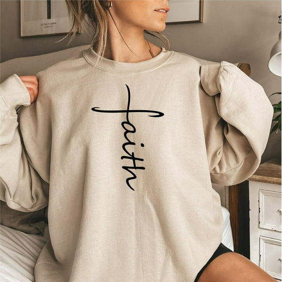 Simple Fit Faith Sweatshirt, Faith Cross Shirt, Christian Sweatshirt, Jesus Sweatshirt, Bible Verse, Faith Shirt, Christian Gift, Faith Vertical Cross All Size S-5Xl