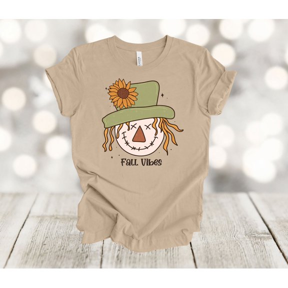 Simple Fit Fall Shirt, Fall Vibes, Scarecrow, Autumn Shirt, Cute Scarecrow, Sunflower, Soft Unisex, Plus Size Plus Sizes Available All Size S-5XL