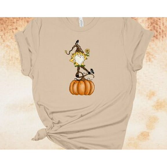 Simple Fit Fall Shirt, Sunflower Gnome, Blackbird And Pumpkin, Thanksgiving, Fall Pumpkins, Soft Unisex Tee, Plus Sizes Available All Size S-5XL
