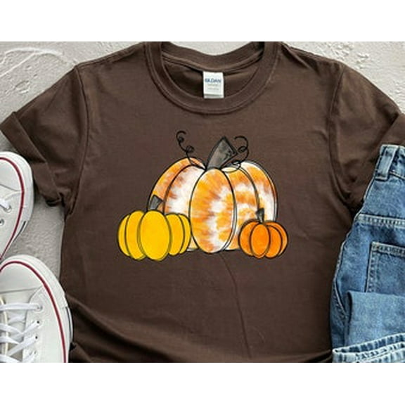 Simple Fit Fall Women Pumpkin Shirt, Fall Woman Shirt, Thanksgiving Shirt, Fall Shirt, Tie Dye Pumpkin Shirt, Pumpkins Shirt, Tie Dye Fall Shirt All Size S-5XL