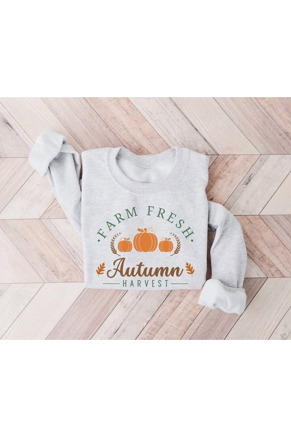 Farm Fresh , Cute Pumpkin , Pumpkin Patch Pullover, Oversized Fall Crewneck, Autumn Sweater For Women, Pumpkin Sweater All Size S-5XL