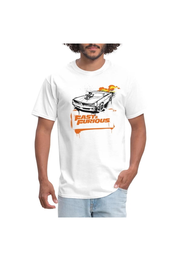 Simple Fit Fast And Furious Logo With Muscle Car Men'S T-Shirt