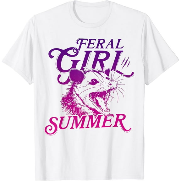 Simple Fit Feral Girl Summer Opossum T-Shirt