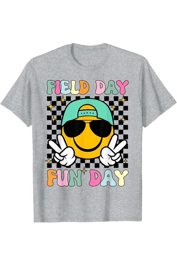 Field Day Fun Day Smile Face Teacher Field Day 2025 T-Shirt All Size S-5Xl