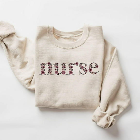 Simple Fit Floral Nurse Sweatshirt, Cute Nurse Appreciation Gift, Nursing School Sweatshirt, Nurse Week, Nurse Life Shirt, Rn Shirt, Pediatric Nurse All Size S-5Xl
