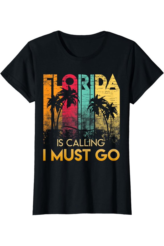 Simple Fit Florida Is Calling I Must Go Shirt Vintage Summer Ladies' Crewneck T-Shirt All Size S-5XL
