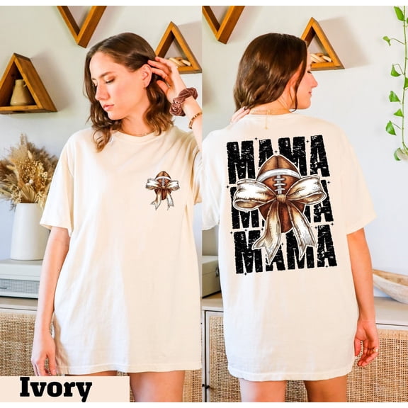 Simple Fit Football Mama Shirt, Football Coquette Graphic Tee, Game Day Mama Shirt, Popular Now Gifts For Mom, Football Lover Mama Tee All Size S-5Xl