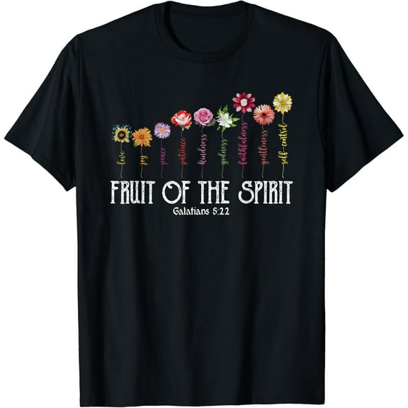 Simple Fit Fruit Of Spirit Floral Religious Christian T-Shirt