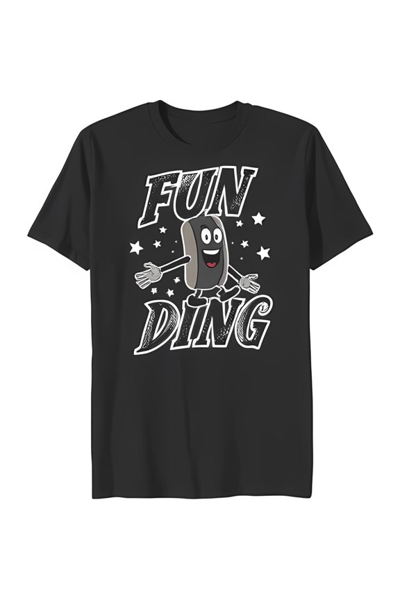 Fun Ding Black T-Shirt With Cartoon Hotdog Graphic All Size S-5Xl