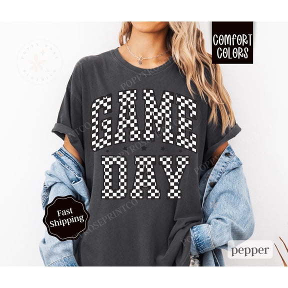 Simple Fit Game Day Checkered Shirt , Retro Gameday Tshirt, Game Day Vibes, Game Day Football Shirt, Gameday Tshirt All Size S-5XL