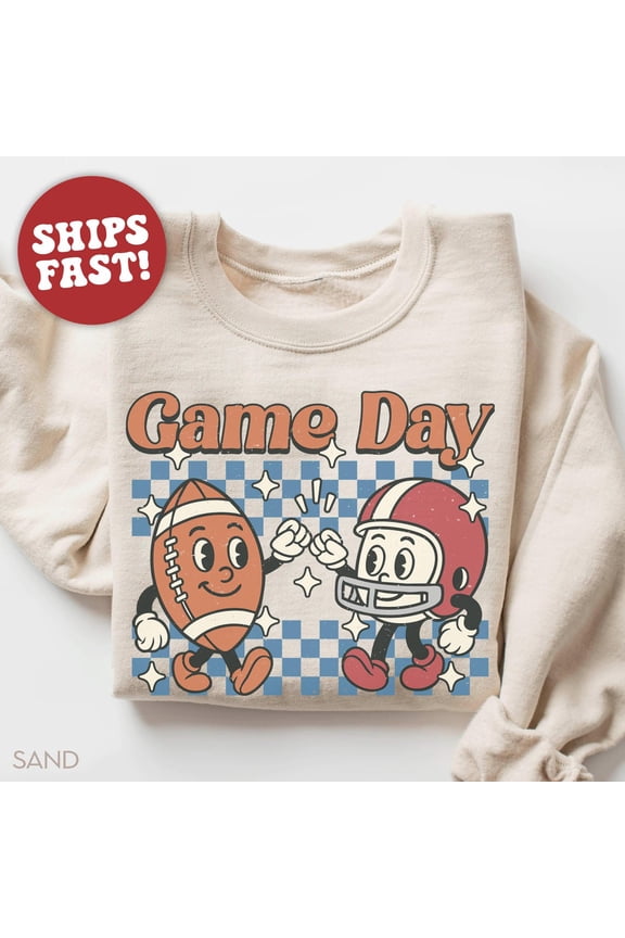 Game Day Sweatshirt for Football, Football Mom Sweatshirt, Football Game Day Crewneck Sports Mom sweater All Size S-5XL