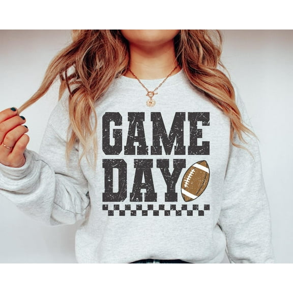 Simple Fit Gameday Football Crewneck Sweatshirt for Women or Men, Unisex Gameday Sweater for Football Season All Size S-5XL