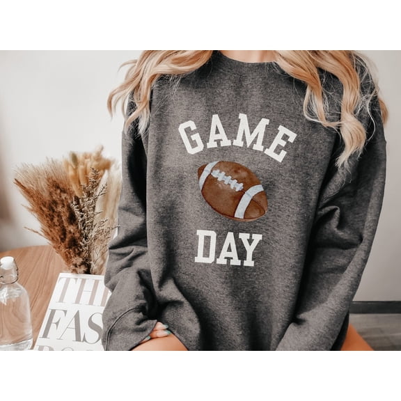 Simple Fit Gameday Sweatshirt for Football Season Tailgate Party, Simple Preppy College Style Fantasy Football Watching Sweater Women for Girlfriend All Size S-5XL