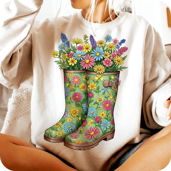 Simple Fit Garden boots clipart, Hello spring designs, Garden boot clip art, spring clipart, Flowers, Spring, Spring sublimation All Size S-5XL