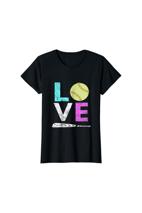 Girls Love Softball Best Fun Birthday Gift Tshirt All Size S-5Xl