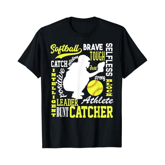 Simple Fit Girls Softball Catcher Great Gift Teens Traits Of A Catcher T-Shirt All Size S-5Xl