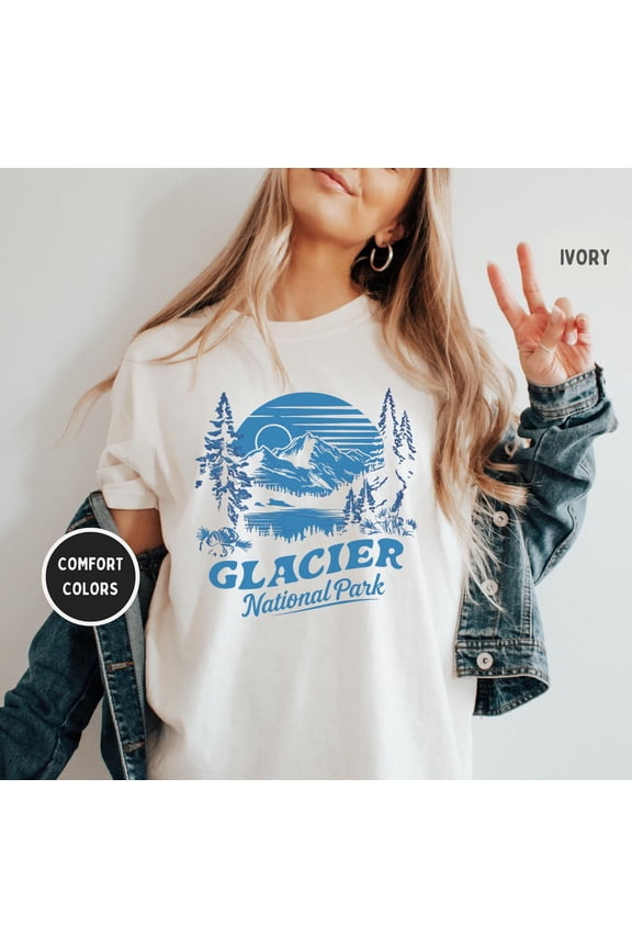 Glacier National Park T-Shirt, Unisex Tee, Mountain Graphic Shirt, Nature Lover Gift, Adventure Apparel All Size S-5Xl