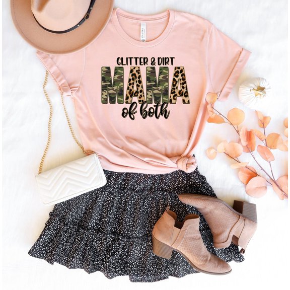 Simple Fit Glitter And Dirt Mama Of Both Shirt, Glitter And Dirt Shirt, Mom Of Both Shirt, Mom Of Both Tshirt For Women, Gift For Mom Of Both