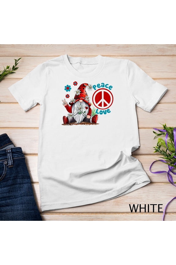 Gnome Hippie Gypsie Soul Free Spirited Peace & Love Gnomes Unisex T-Shirt Gift For Him/Her Gift For Him/Her Gift For Him/Her