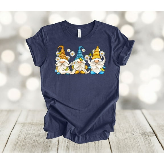 Simple Fit Gnome Shirt, Daisy Gnome Trio, Daisies And Butterflies, Cute Gnomes, Soft Unisex Tee Shirt, Plus Size Available, Sizes All Size S-5XL