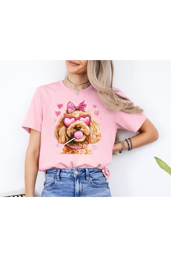 Goldendoodle Valentine's Day Shirt: Coquette Dog Lover Gift All Size S-5XL