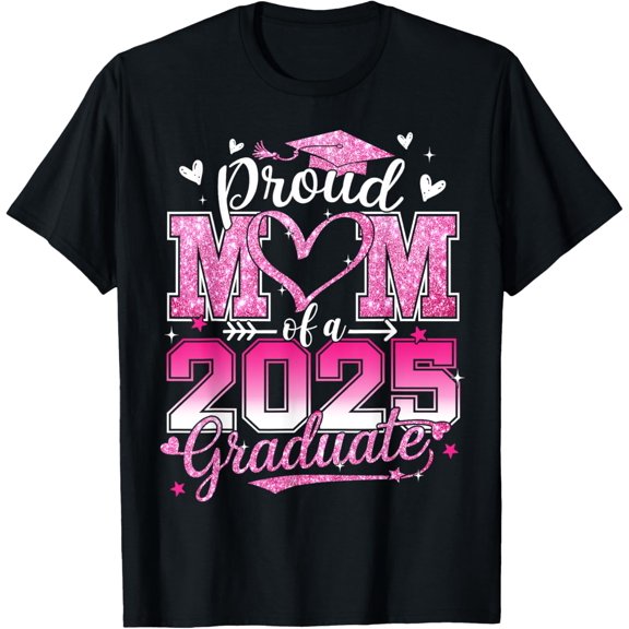 Simple Fit Graduation 2025 Proud Mom Of 2025 Graduate Floral Women T-Shirt