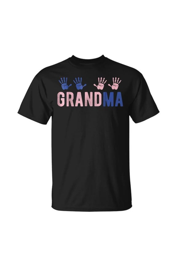 Grandma Cute 4 Pinkblue Hand Print For Proud Grandm Unisex T Shirt Gift For Him/Her