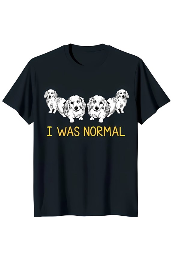 Graphic Black T-Shirt 'I Was Normal' Design All Size S-5Xl