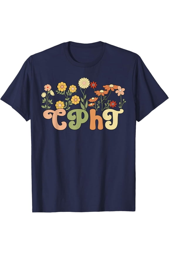 Groovy Cpht Certified Pharmacy Technician Flowers T-Shirt All Size S-5Xl