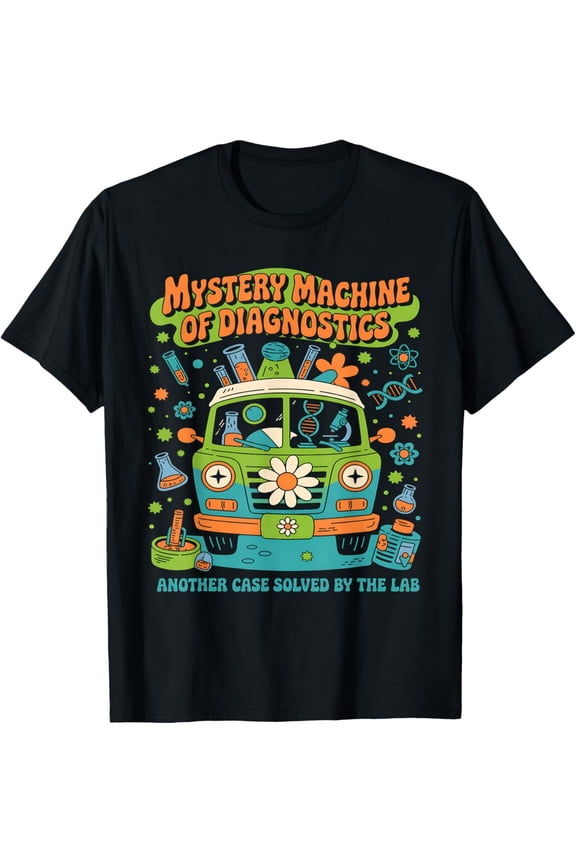 Groovy Mystery Machine Of Diagnostics Lab Tech Lab Week 2025 T-Shirt Gift For Him/Her