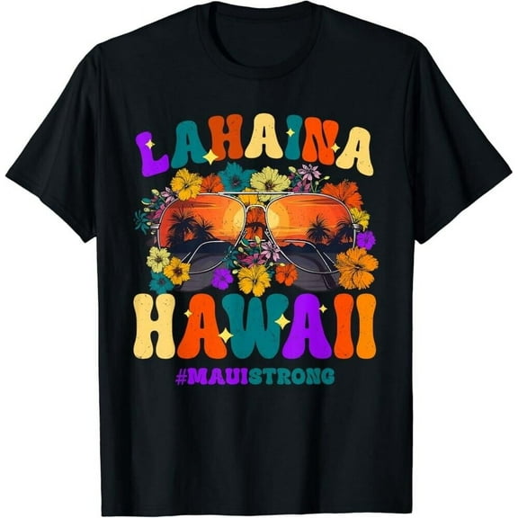 Simple Fit Groovy Retro Lahaina Pray For Maui Hawaii Strong T-Shirt Gift For Him/Her