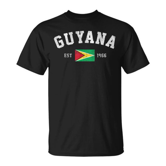 Simple Fit Guyana Est 1966 Guyanese Flag Independence Day T Shirt All Size S-5XL