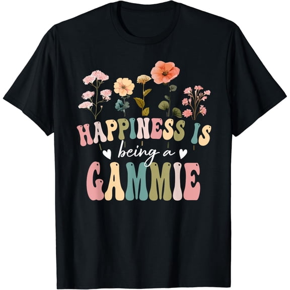 Simple Fit Happiness Is Being A Gammie Floral Gammie Mother'S Day T-Shirt