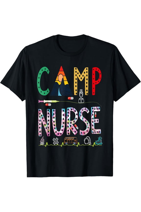 Happy Camper Rv Tie Dye Stuff Camping Nursing Camp Nurse T-Shirt