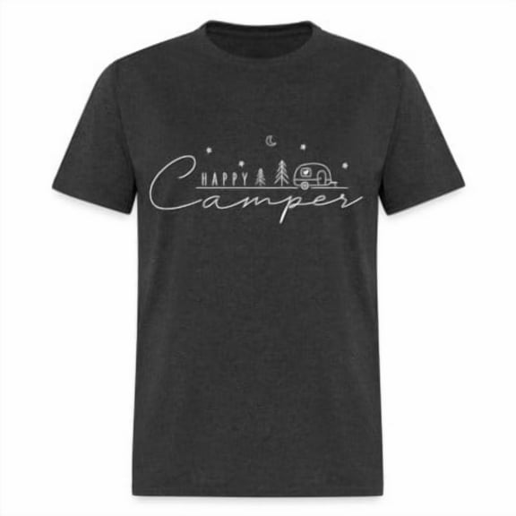 Simple Fit Happy Camper T-Shirt (with White Letters) All Size S-5XL