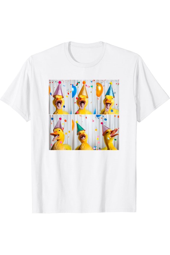 Happy Duck Face Farmyard Chick Colorful Bird Birthday Duck T-Shirt