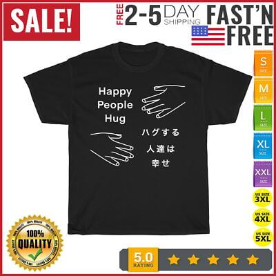 Simple Fit Happy People Hug Vintage T Shirt Men Fashion 2023 Women T Shirt Short All Size S-5XL