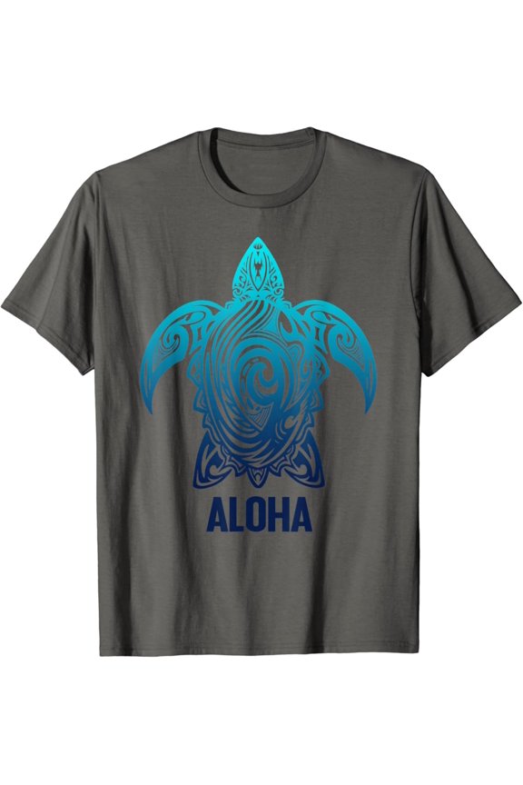 Hawaii Aloha Tribal Sea Turtle Hawaiian Surfer Scuba Diving T-Shirt All Size S-5XL