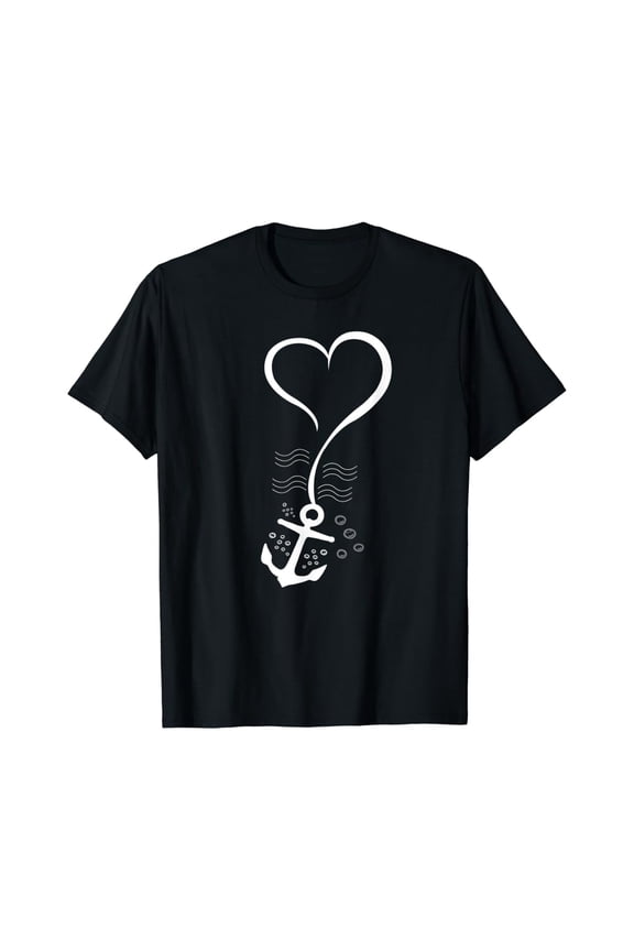Heart Anchor Nautical Sailing Gift T-Shirt All Size S-5XL