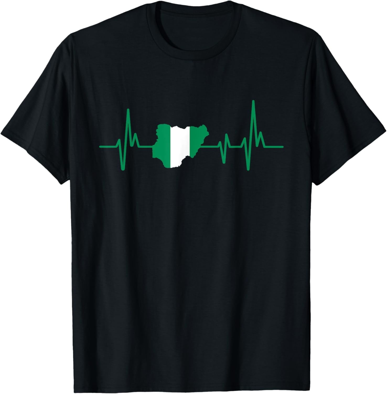 Simple Fit Heartbeat Design Nigerian Flag Nigeria T Shirt All Size S Simple Fit Heartbeat Design Nigerian Flag Nigeria T Shirt All Size S