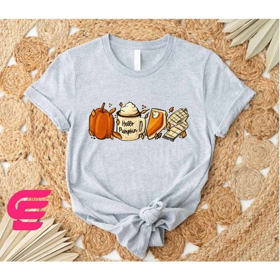 Simple Fit Hello Pumpkin Shirt, Fall Shirt, Pumpkin Season Shirt, Pumpkin Pie Shirt, Coffee Latte Shirt, Autumn Shirt, Fall Season Shirt, Fall Coffee Shirt All Size S-5Xl