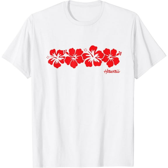 Simple Fit Hibiscus Flower Hawaii Aloha Hawaiian Retro Beach Girls Boys T-Shirt