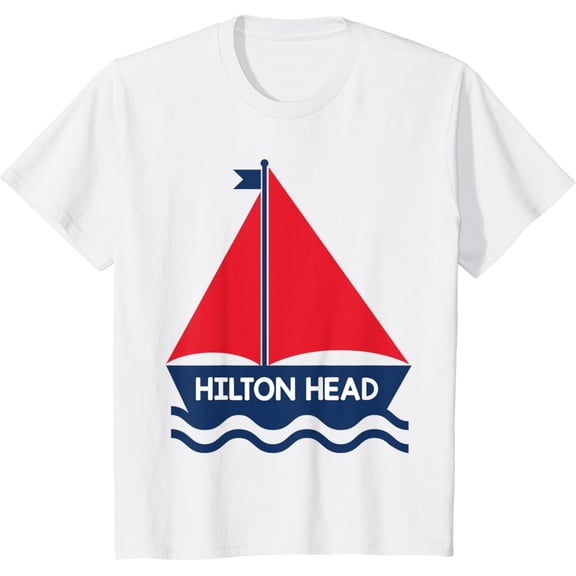 Simple Fit Hilton Head South Carolina Sailing Boat Boys Girls R T-Shirt All Size S-5XL
