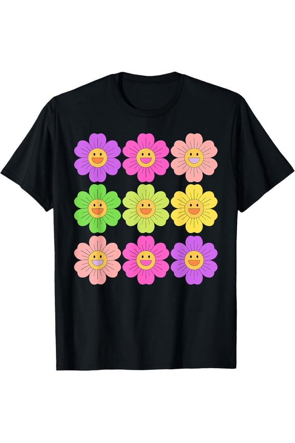 Hippie Retro Flower Power Kawaii Flowers Floral 60S 70S Tee T-Shirt